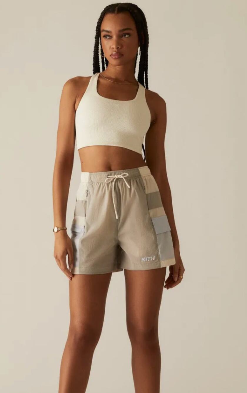KITH Top Large Brie Waffle Bra in Pebble Ribbed Yellow Racerback Relaxed Casual